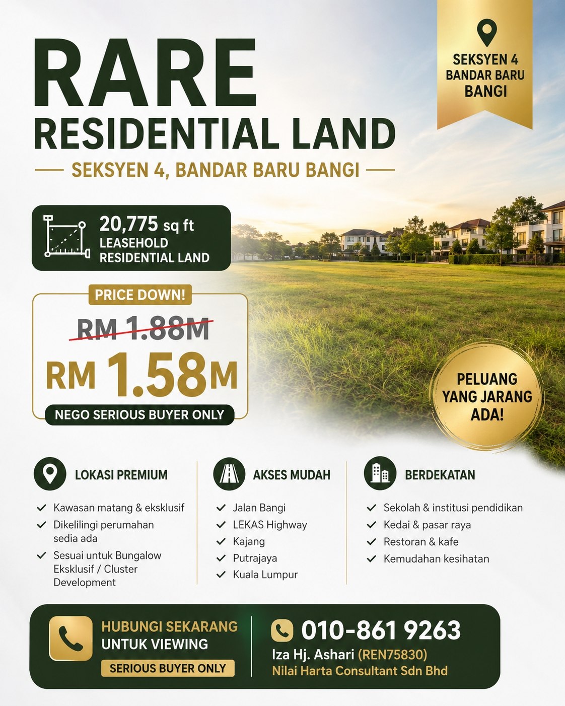 RESIDENTIAL LAND untuk  dijual @ SEKSYEN 4, BANDAR BARU BANGI ‼️ - Image 2
