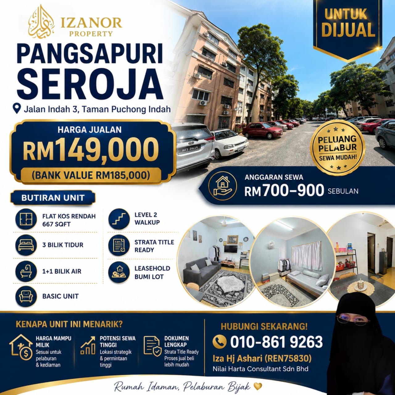 Rumah PANGSAPURI SEROJA, TAMAN PUCHONG INDAH UNTUK DIJUAL - Image 1
