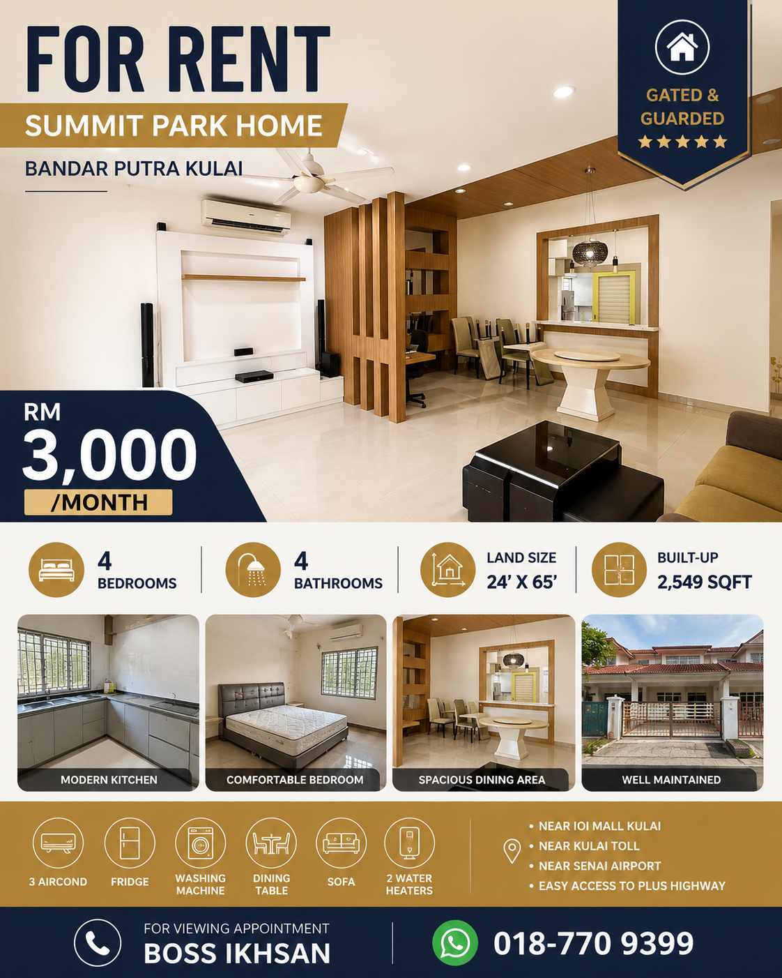 Summit Park Home Bandar Putra Kulai | 4 Bedroom Double Storey | RM3,000 - Image 9