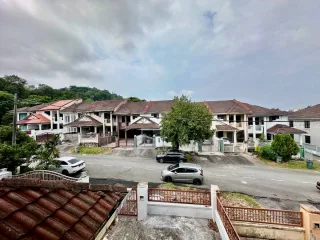 Terraced houses along the street at Taman Desa Melati, Seremban