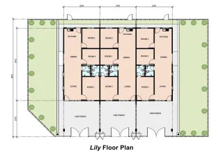 Type B: 20' x 60', Built Up: 1240 - 1426 sqft.