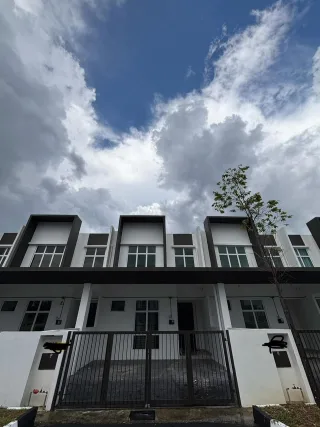 Front elevation of terrace houses at La Casa Lunas, Kulim, Kedah