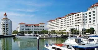 Waterfront marina and serviced apartment blocks at The Suite at Waterside, Penang