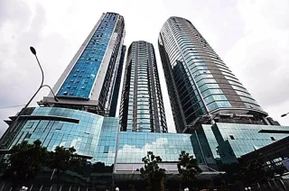 Twin glass towers and podium at Bangsar South, KL