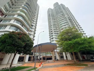 Twin curved condominium towers at Taman Bucida Hijauan, Seremban