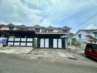 Terraced houses with metal gates at Taman Salak Perdana, Sepang
