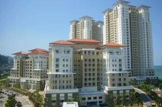 Exterior view of Quayside Condo Seri Tanjung Pinang towers by the sea, Penang