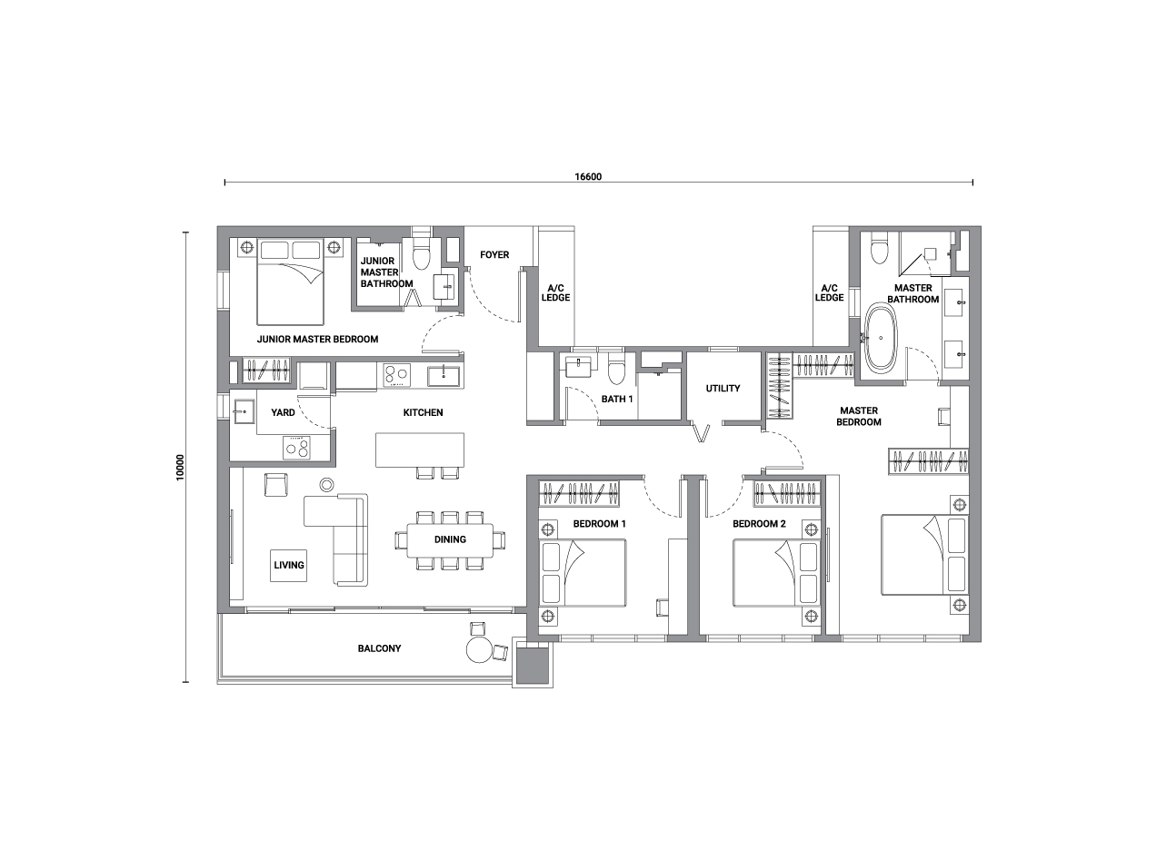 Type D2 floor plan