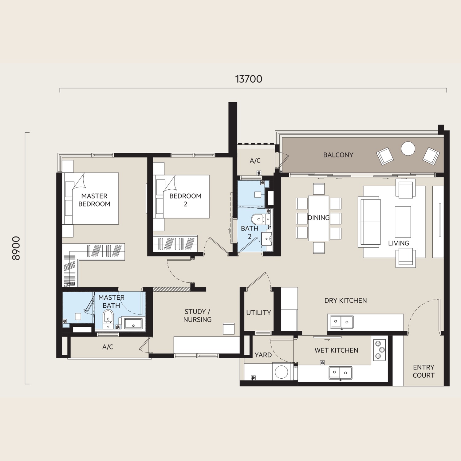 Type B1 floor plan