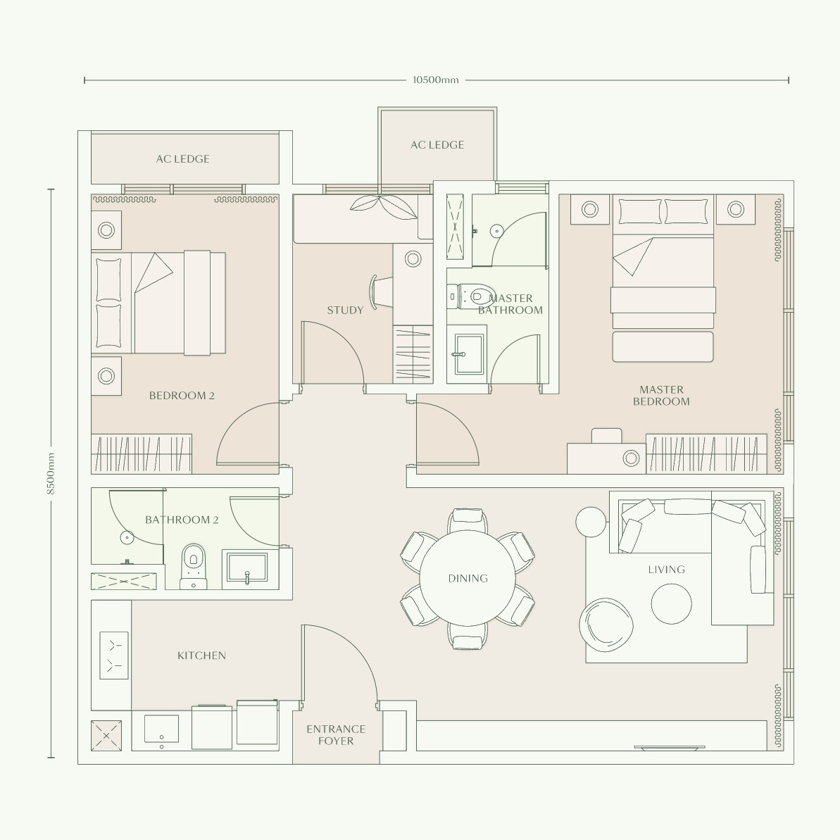 Type D3 floor plan