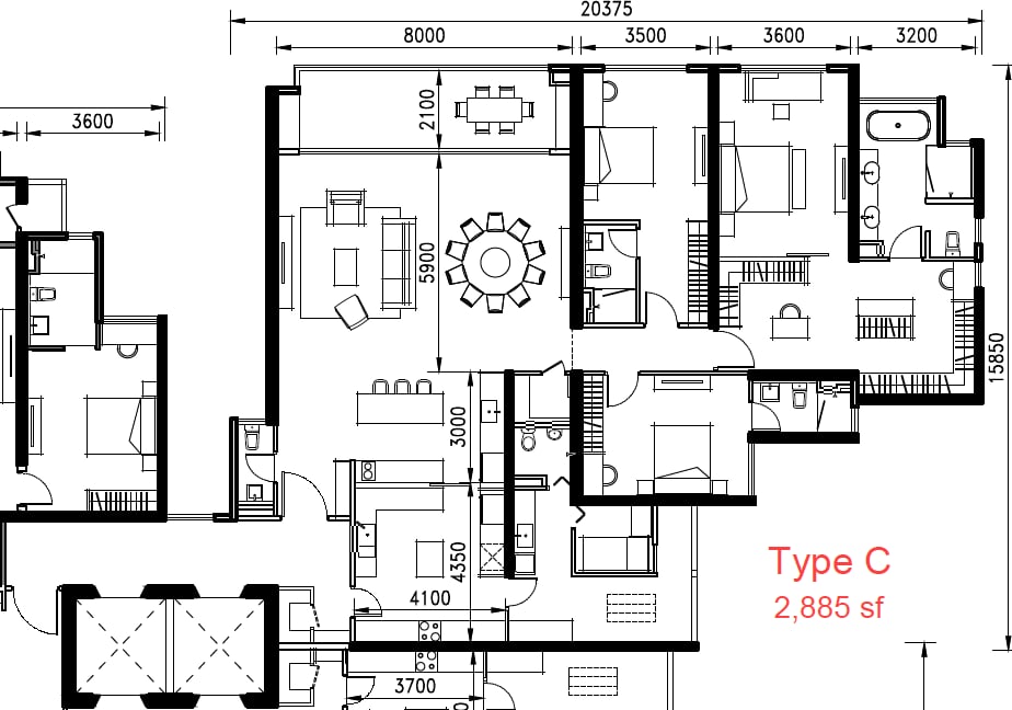 Type C floor plan