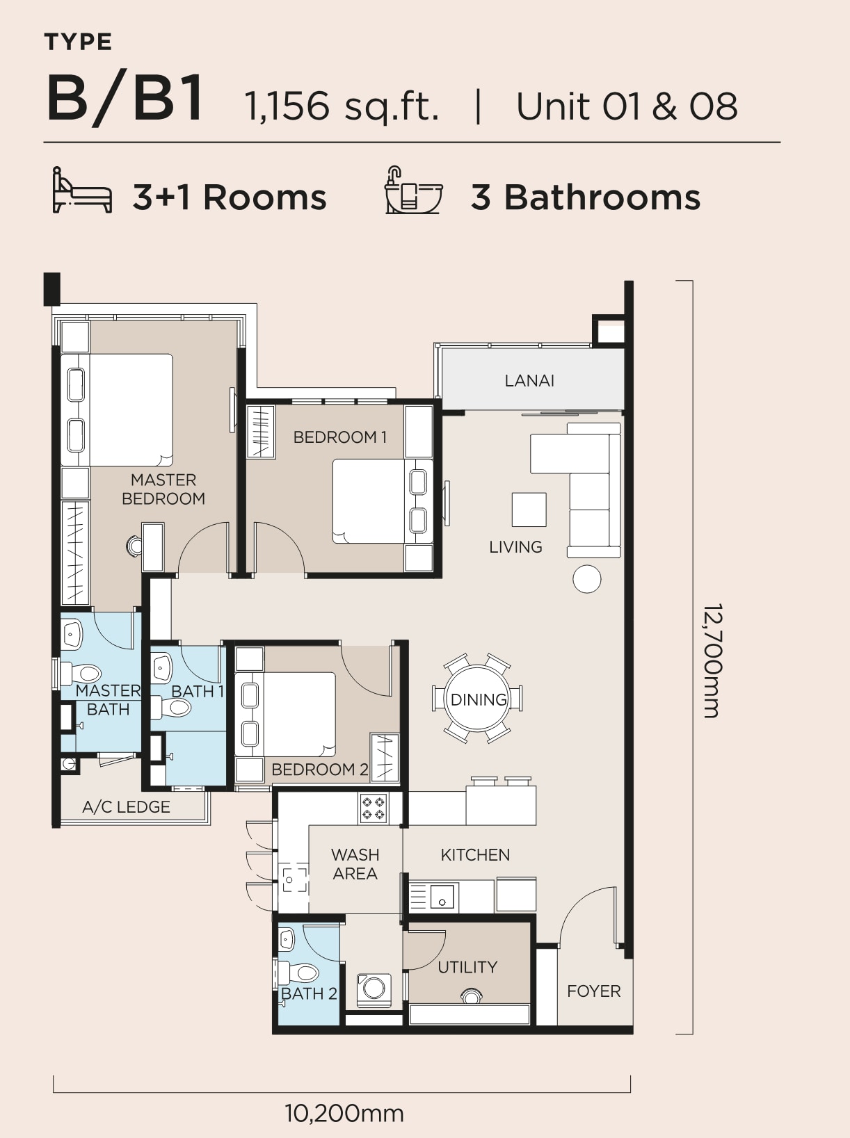 Type B/B1 floor plan