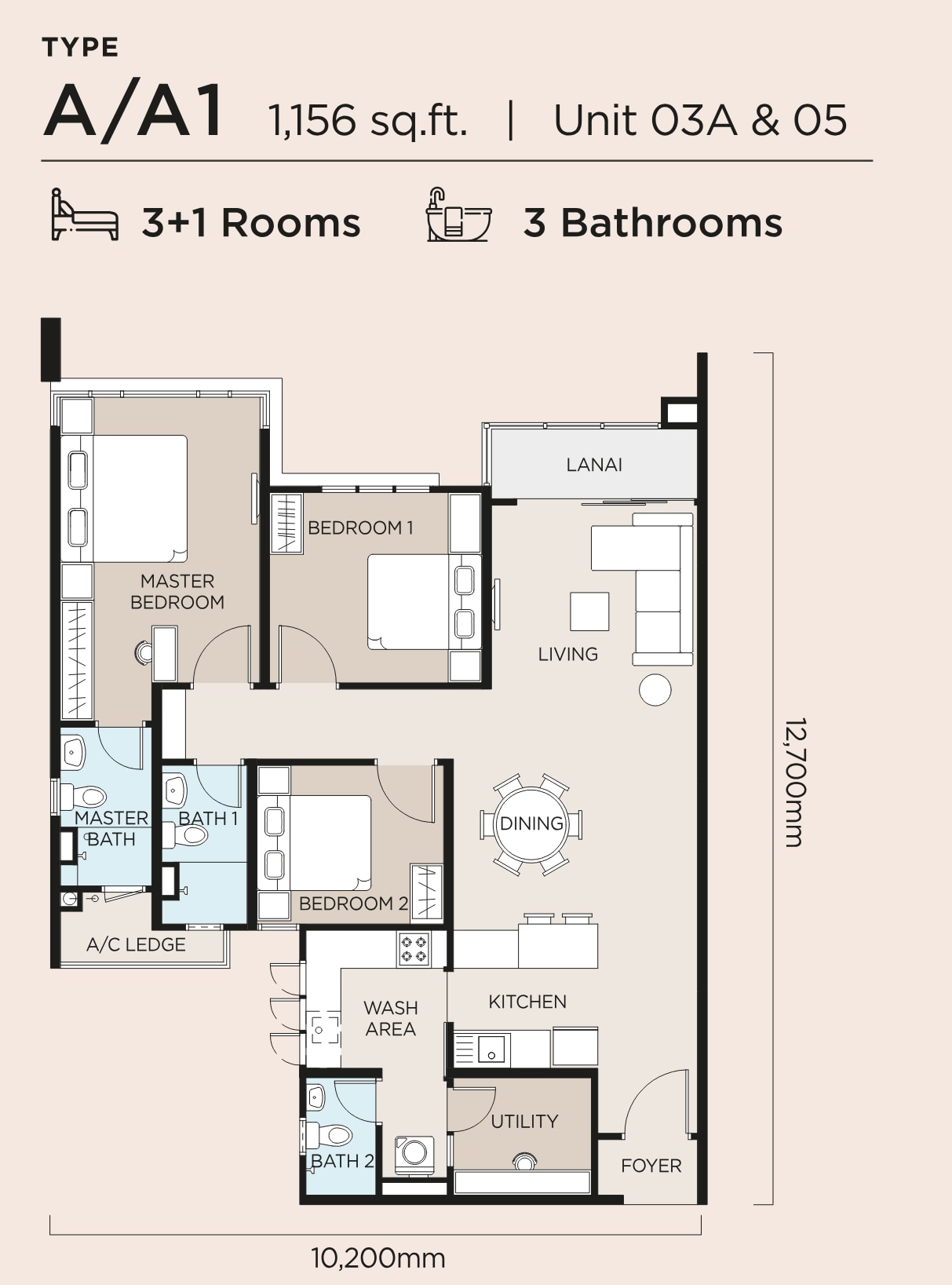 Type A/A1 floor plan