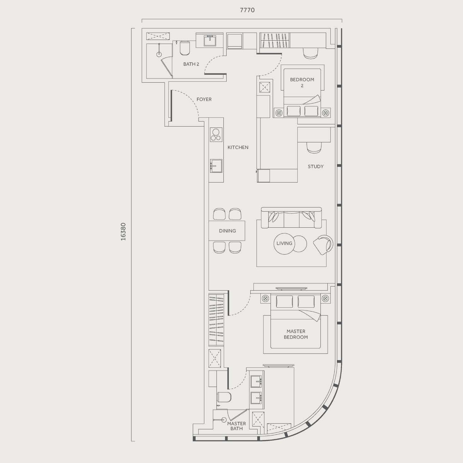 Type L floor plan