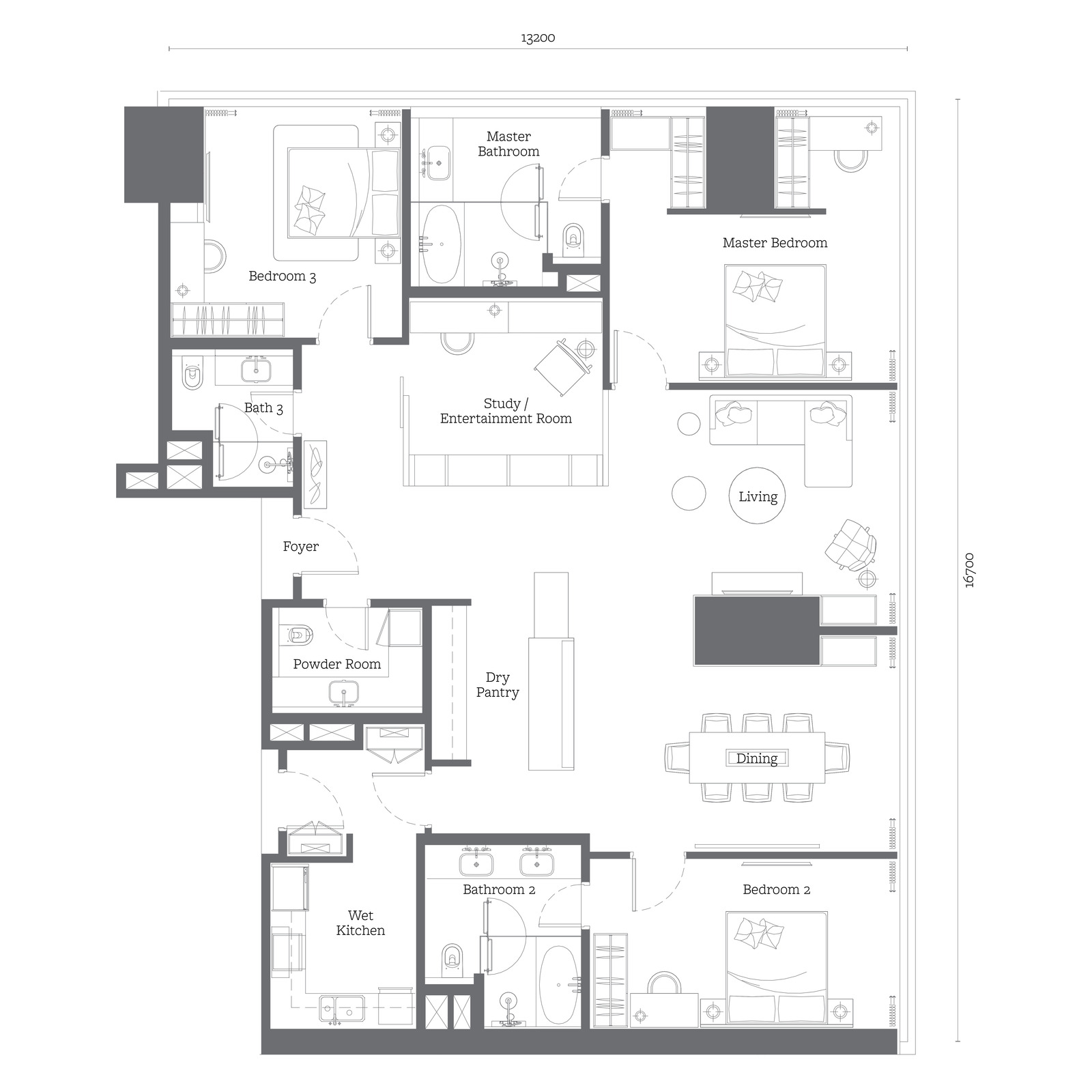 Type E1 floor plan