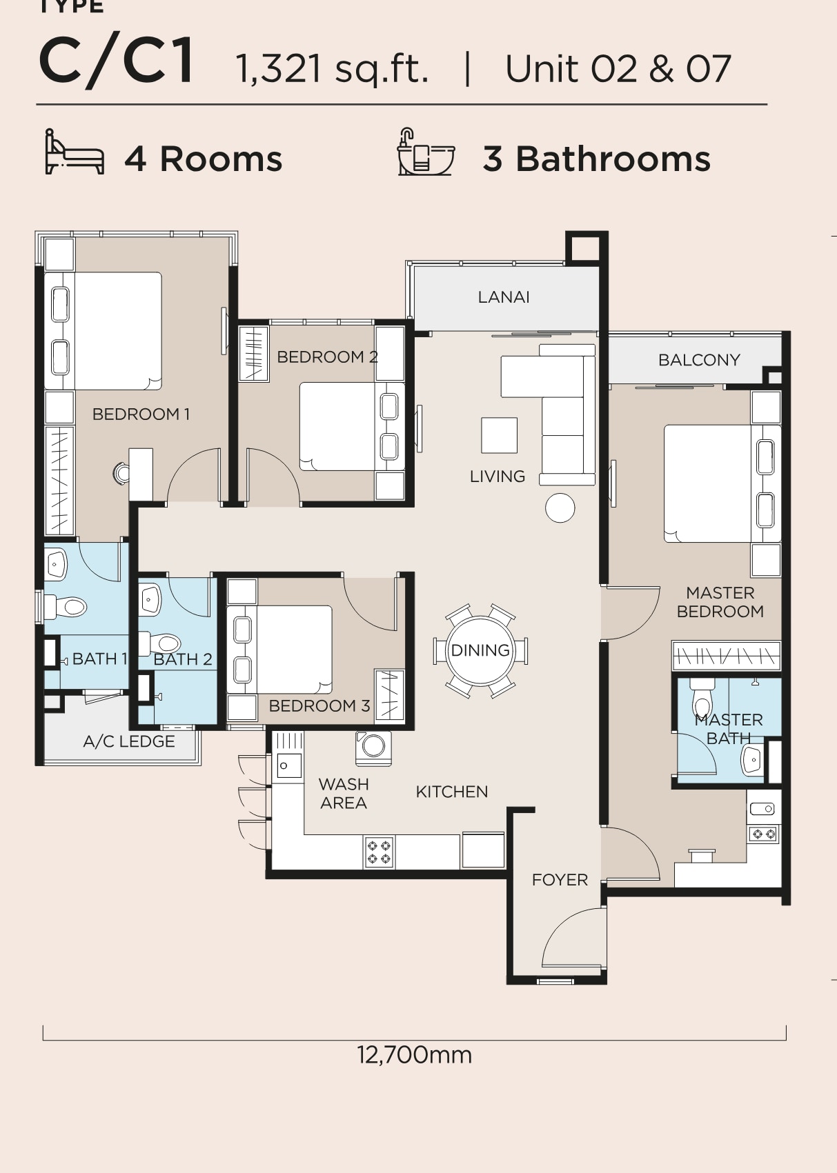 Type C/C1 floor plan