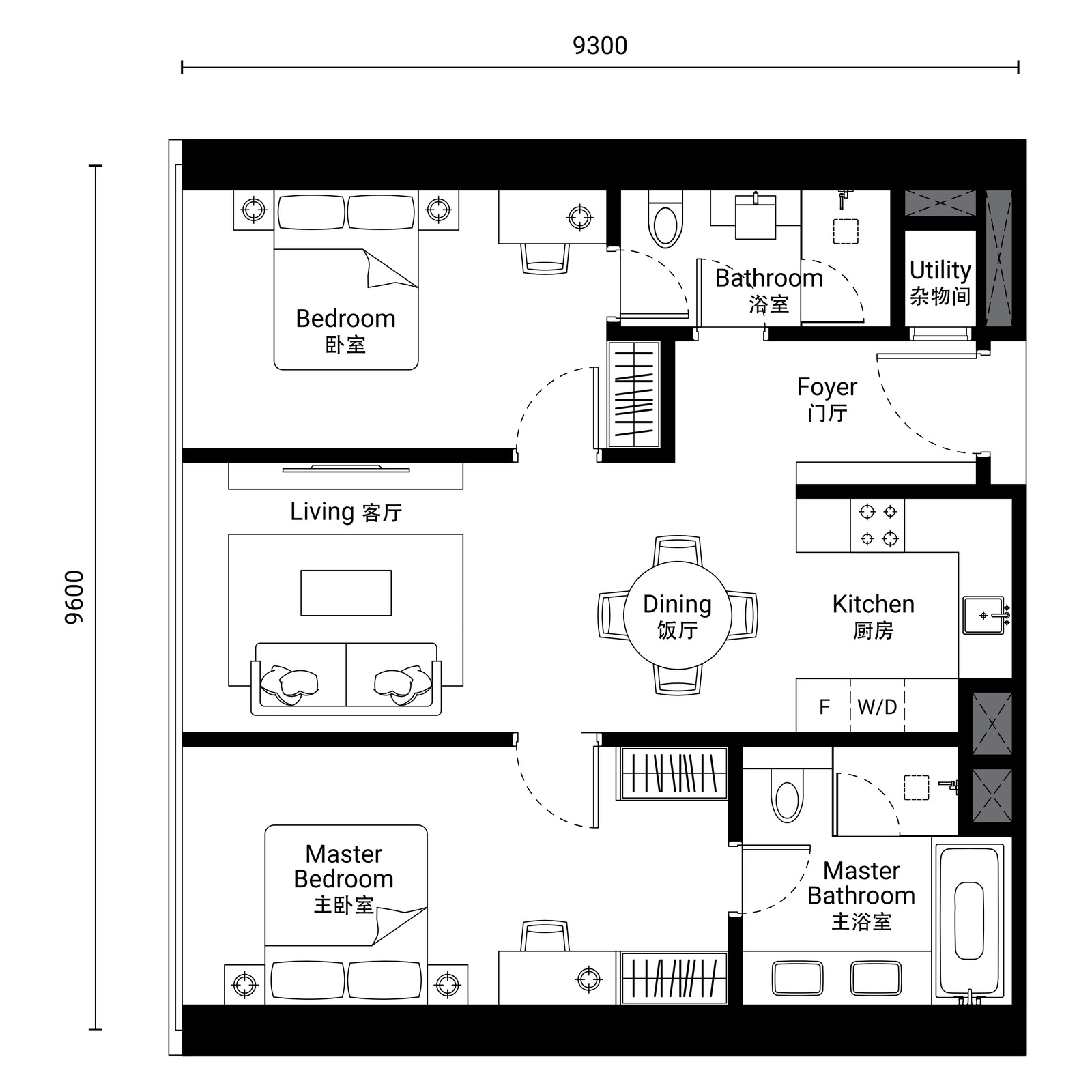 Type D-2 floor plan