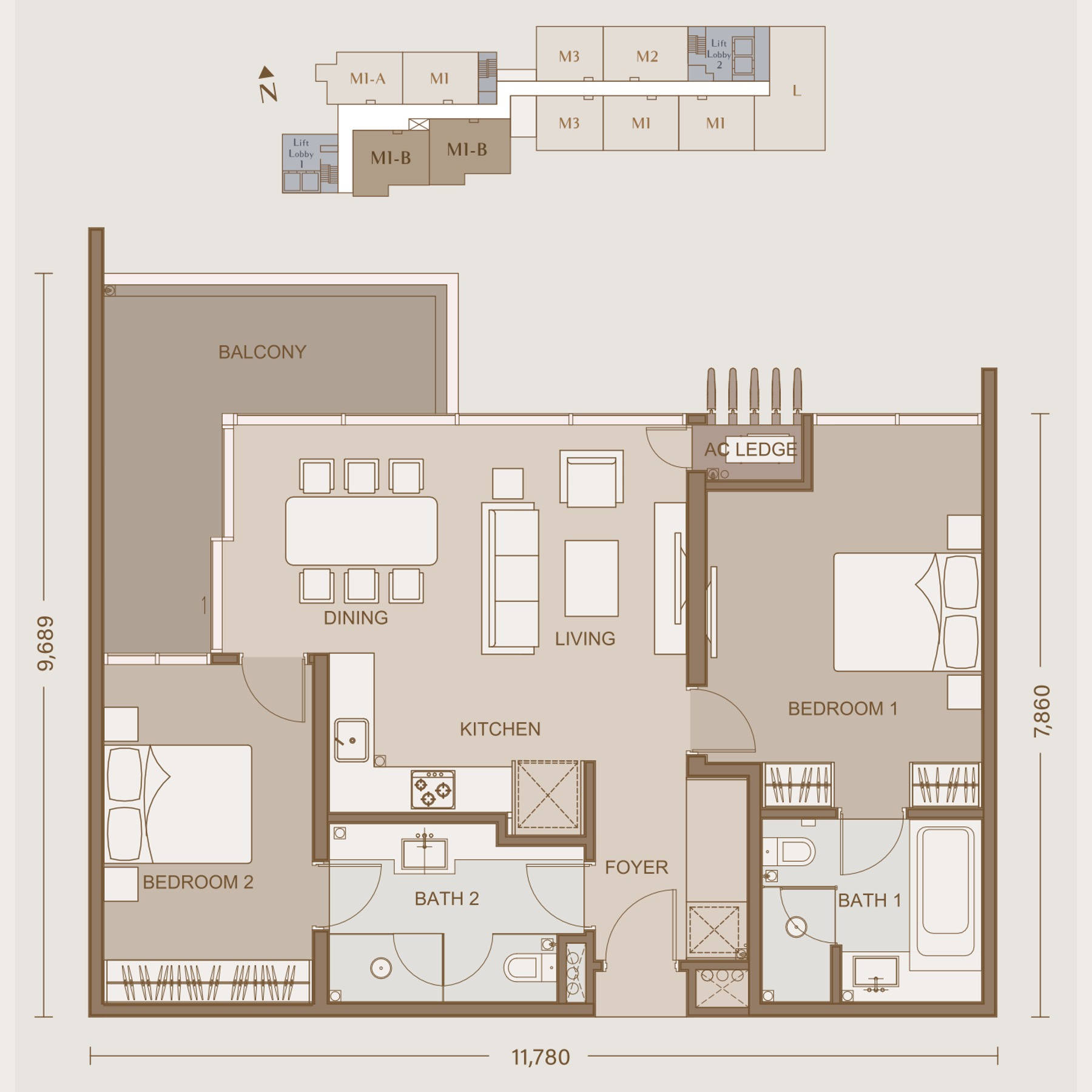 Type M1-B floor plan