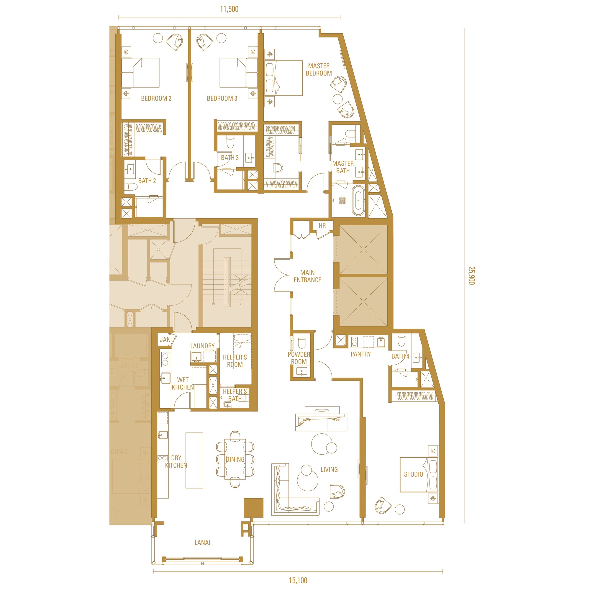 Type H1A floor plan