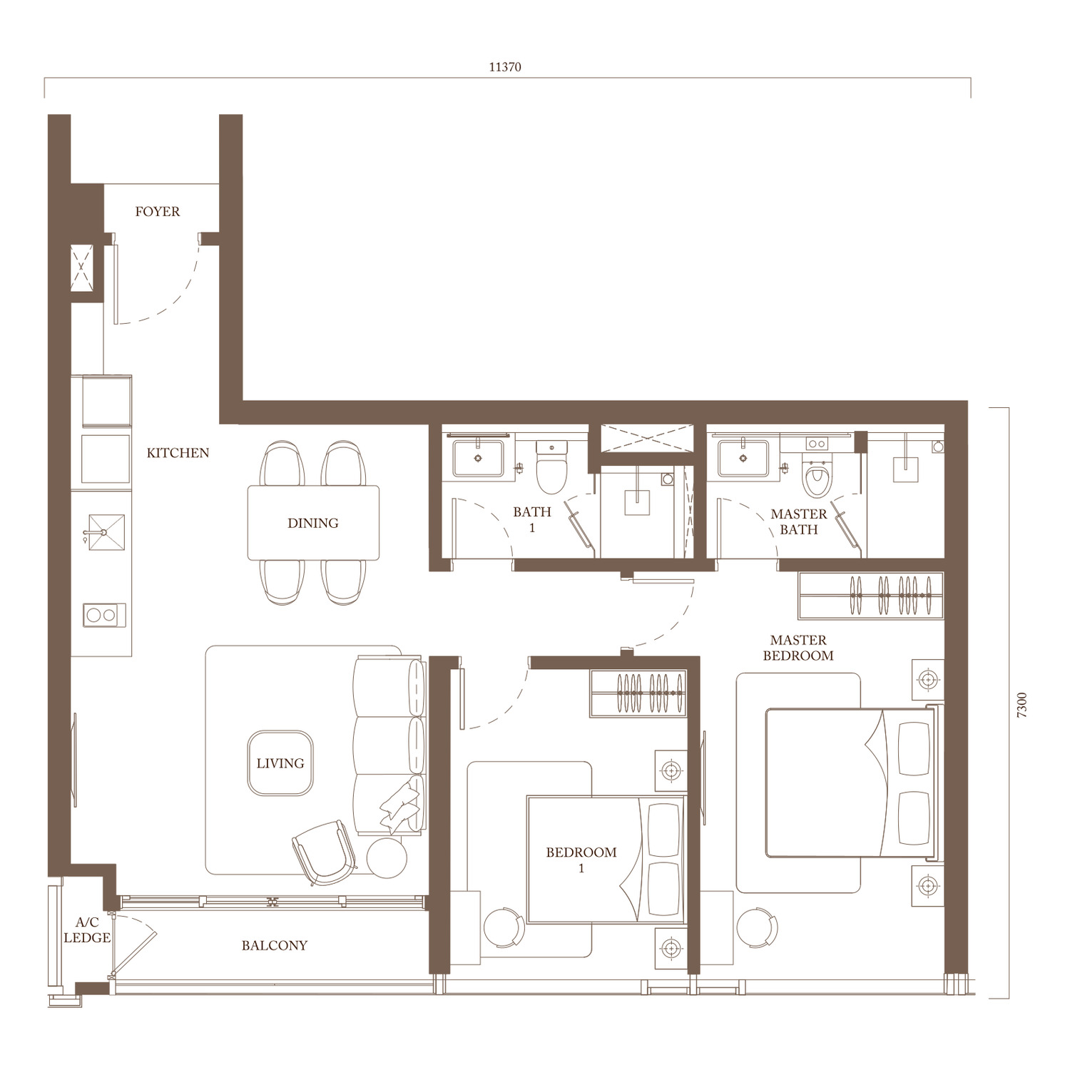 Type C1 floor plan