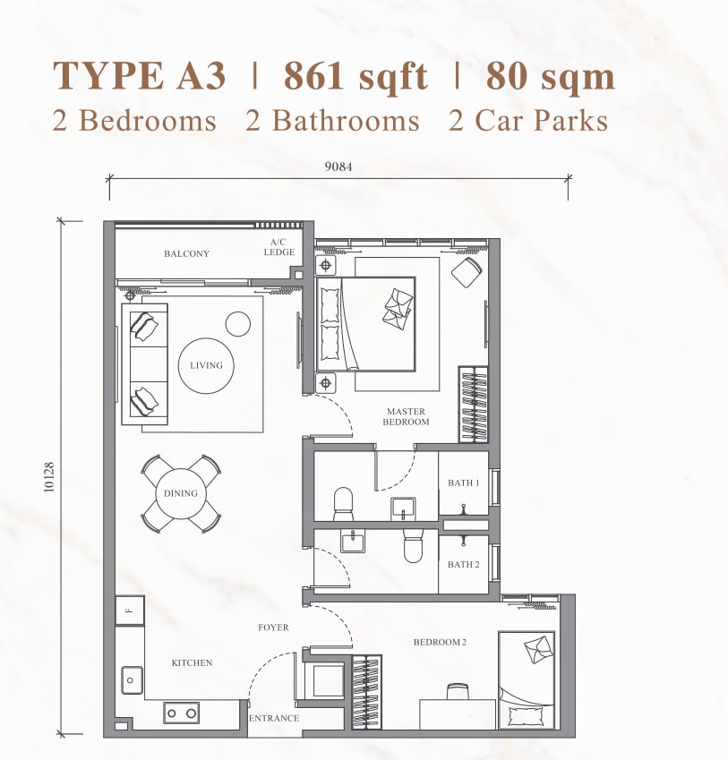 Type A3 floor plan