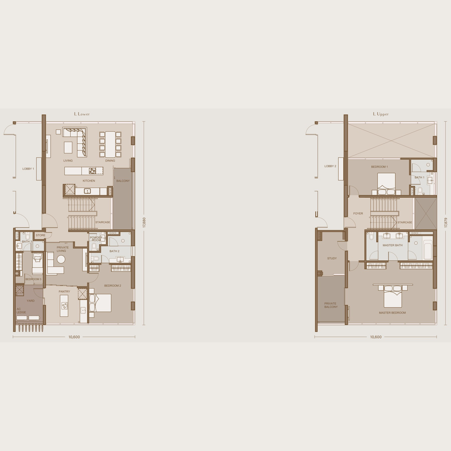 Type L floor plan