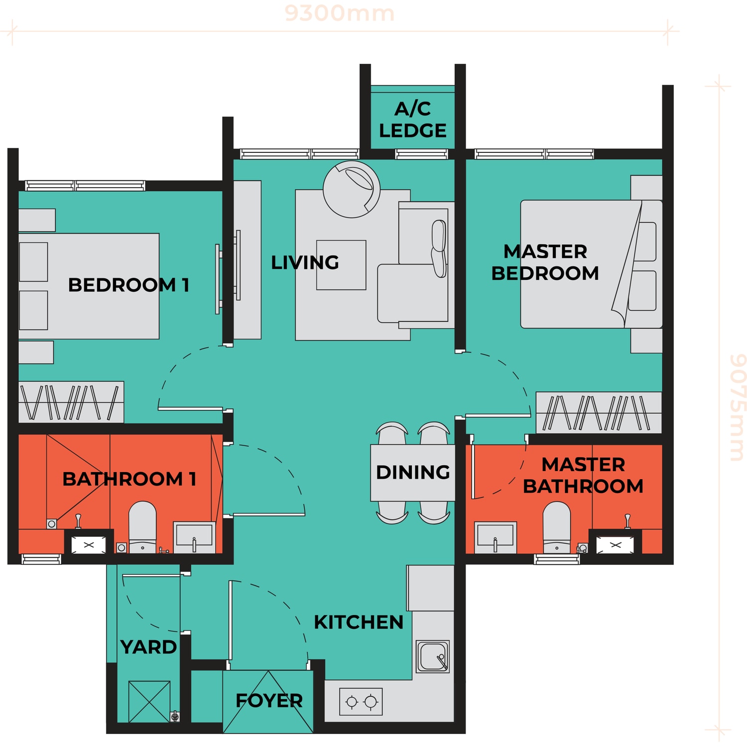 Type B1 floor plan
