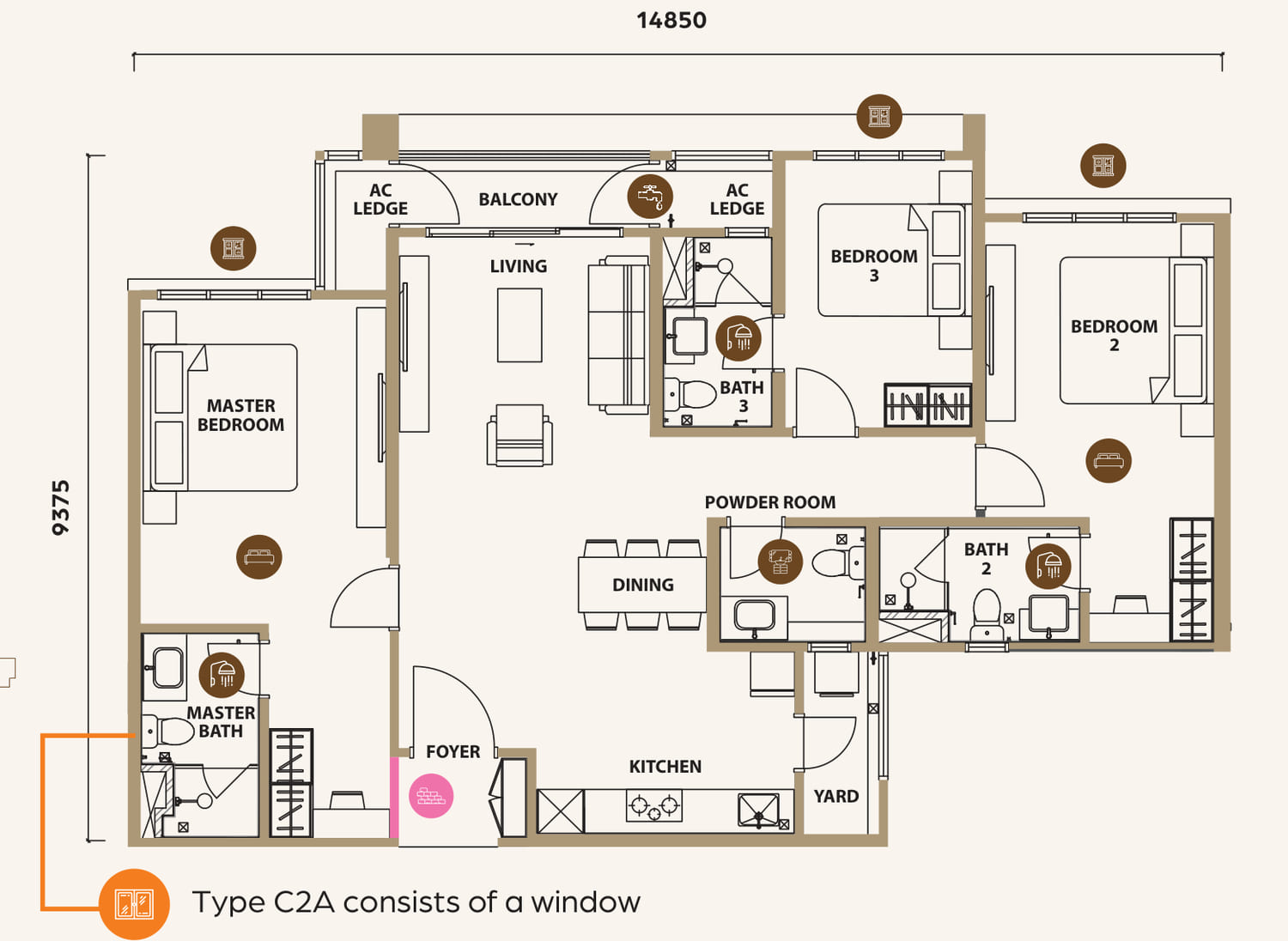 Type C2 / C2A floor plan