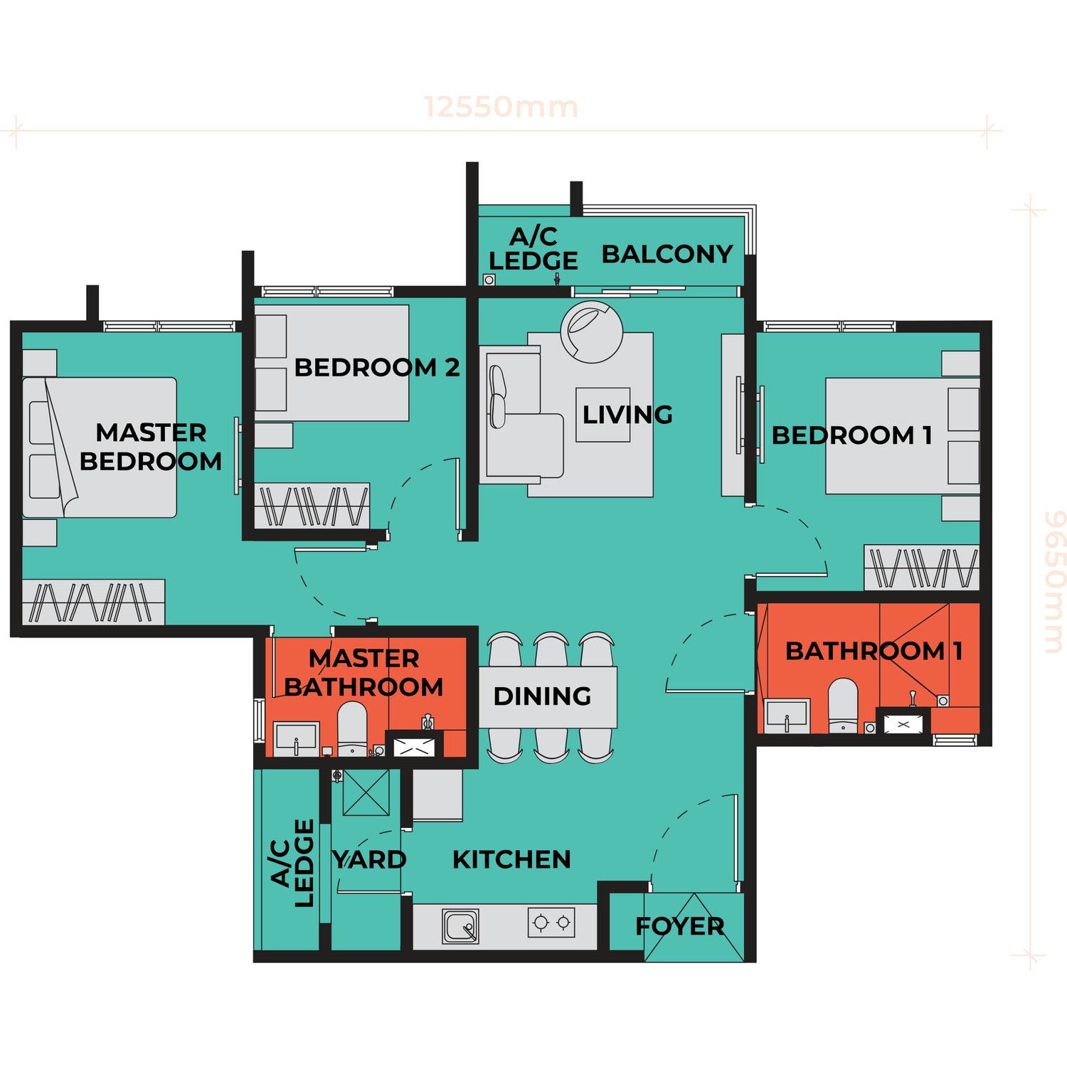 Type C1 floor plan
