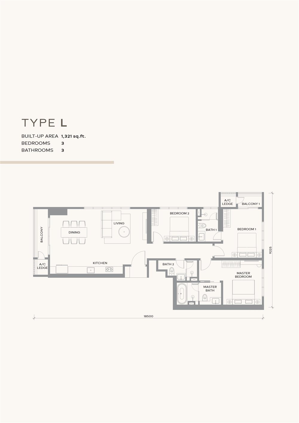 Type L floor plan