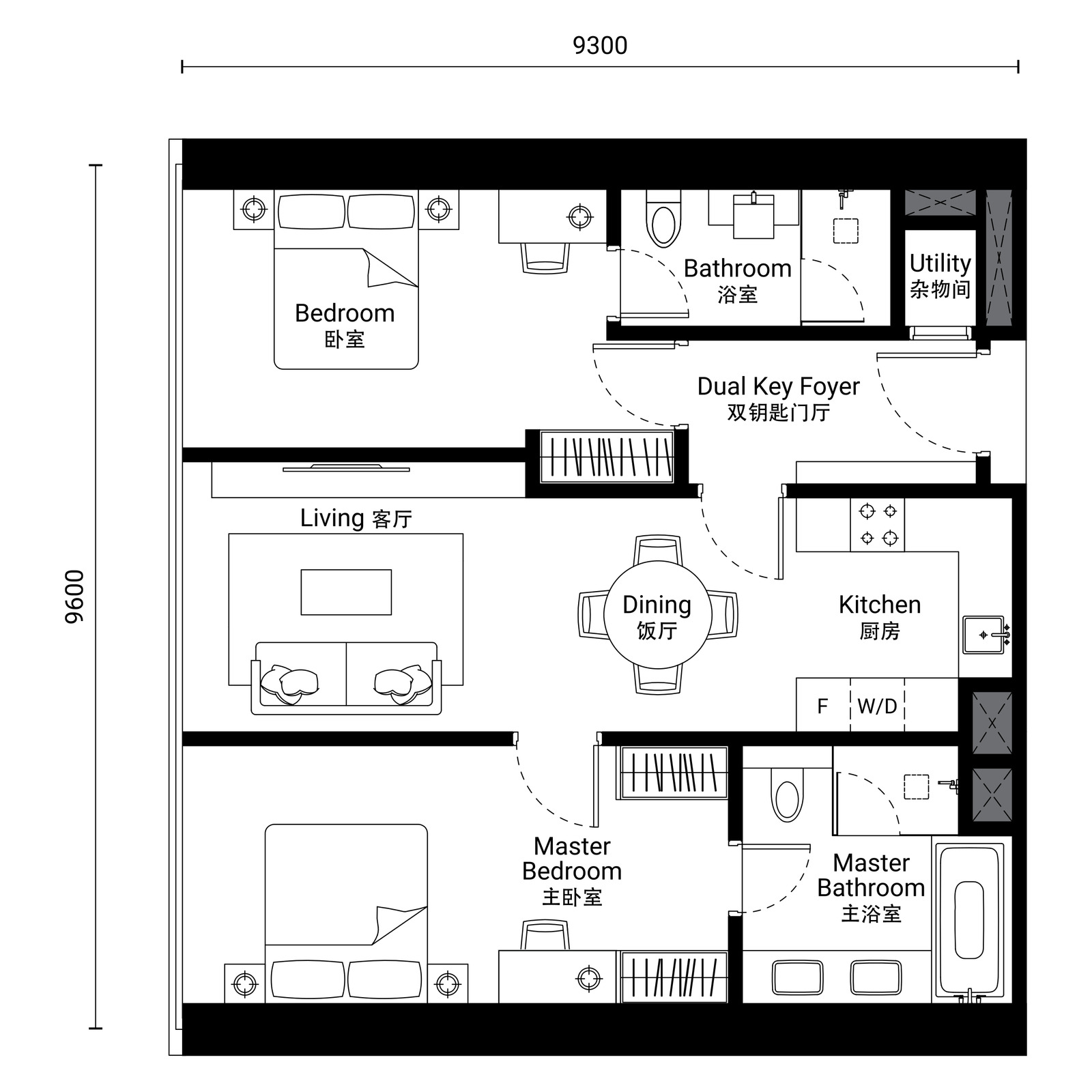 Type D-3 floor plan