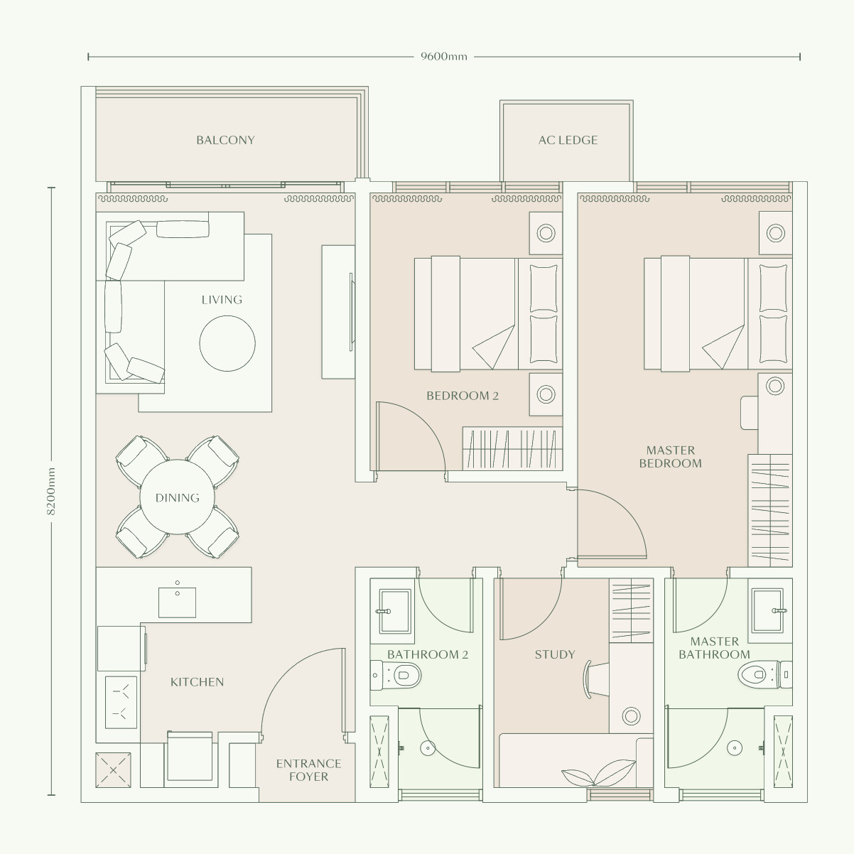 Type D2 floor plan