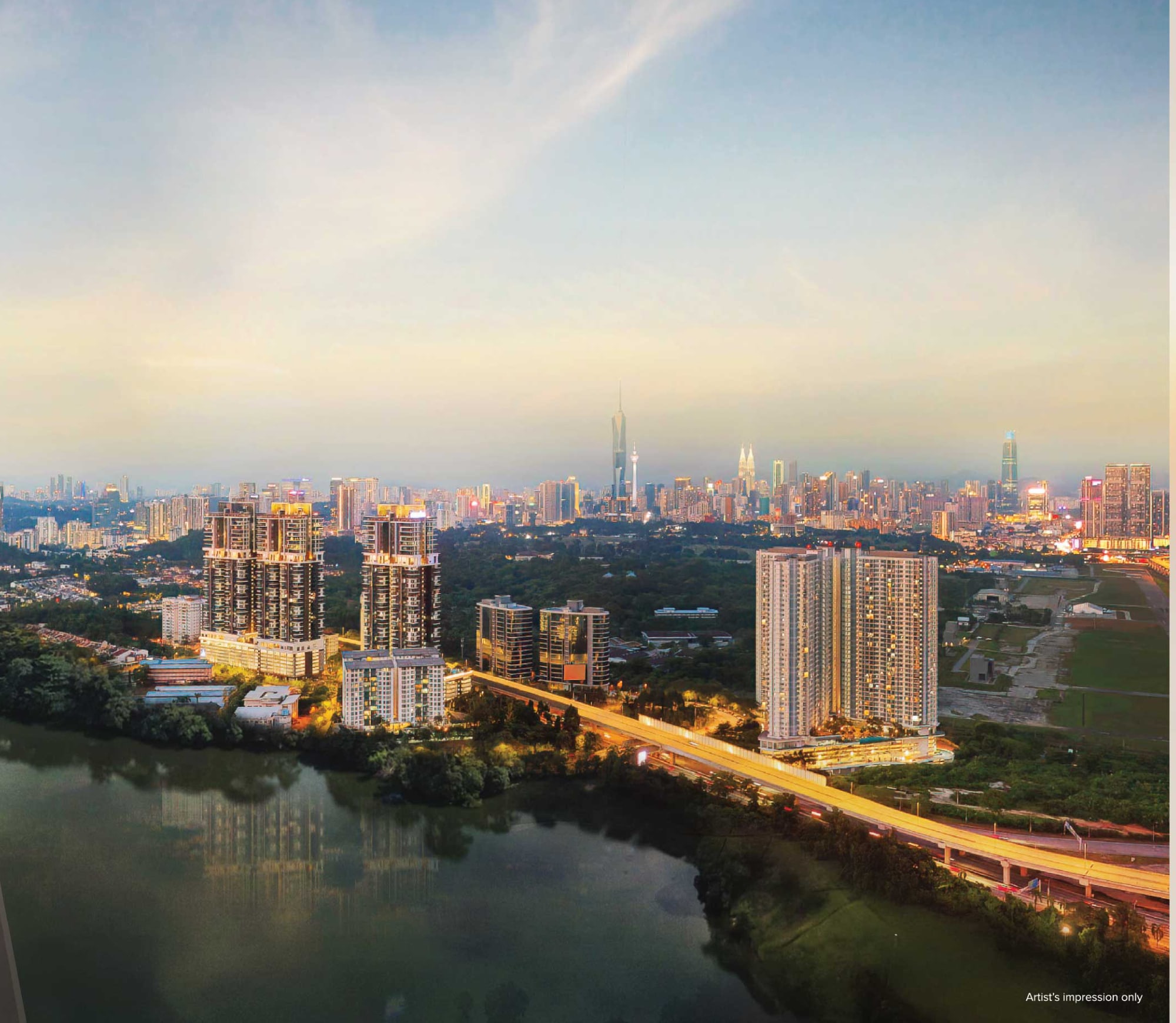 The outlook north over the lake towards the KL skyline