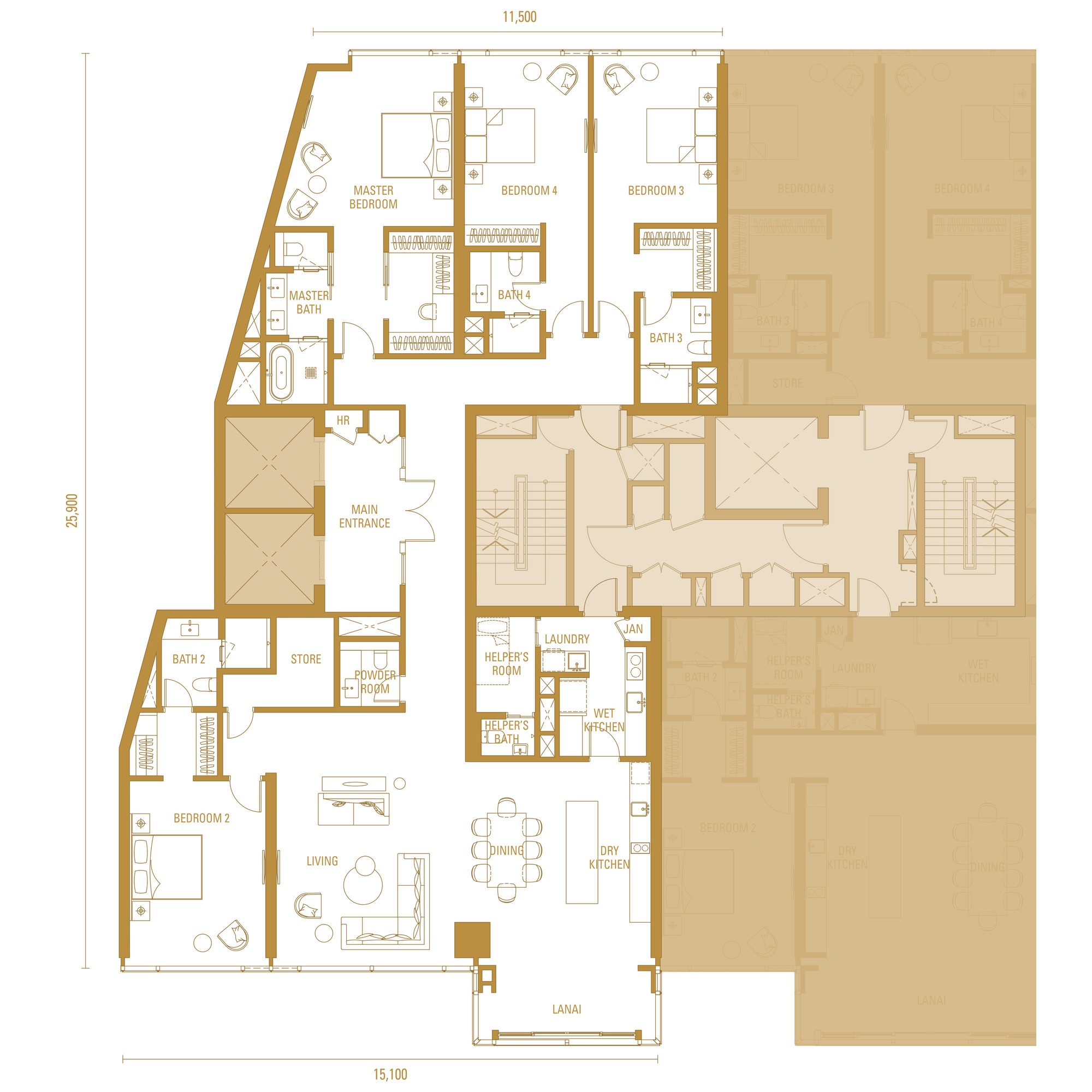Type H1 floor plan