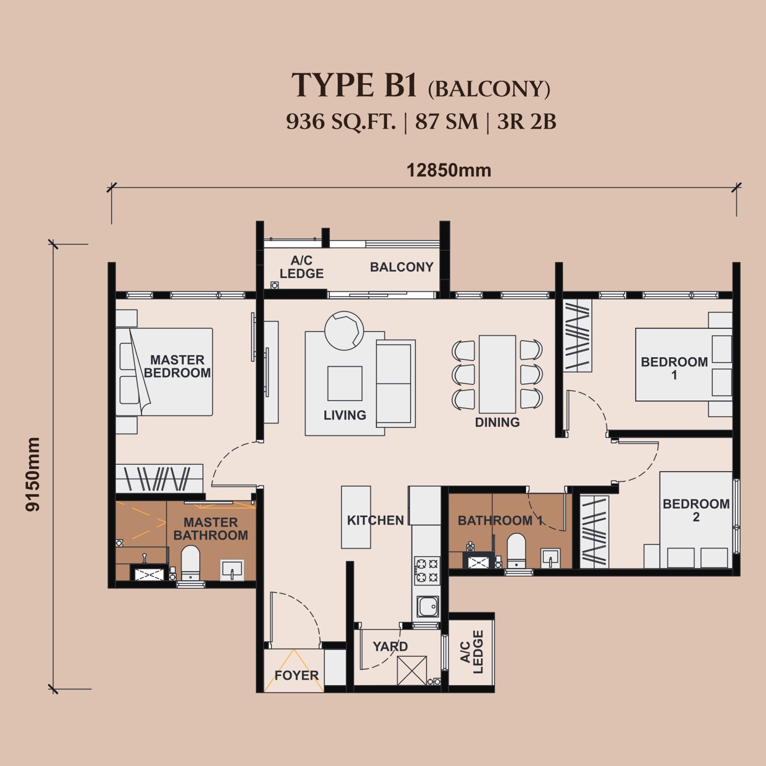 Type B1 floor plan