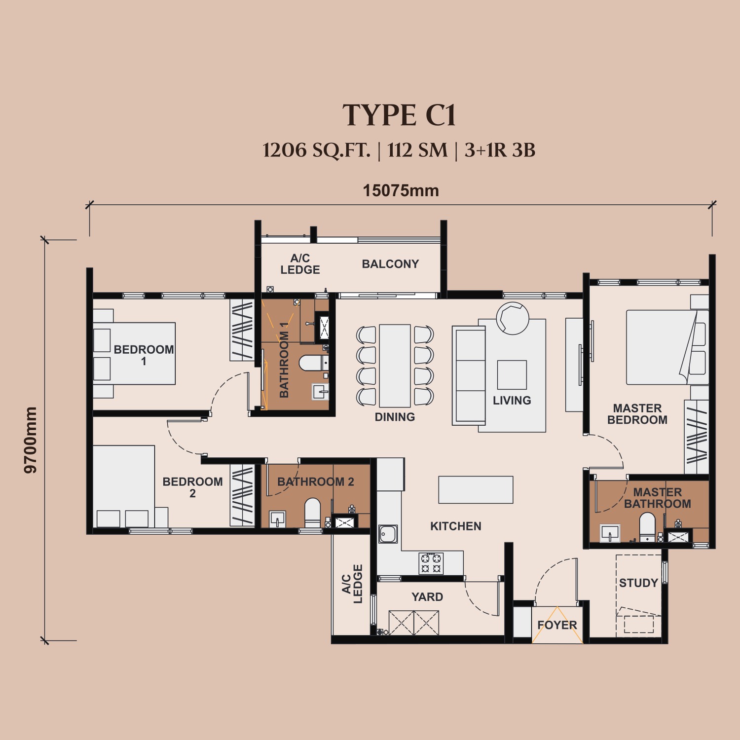 Type C1 floor plan