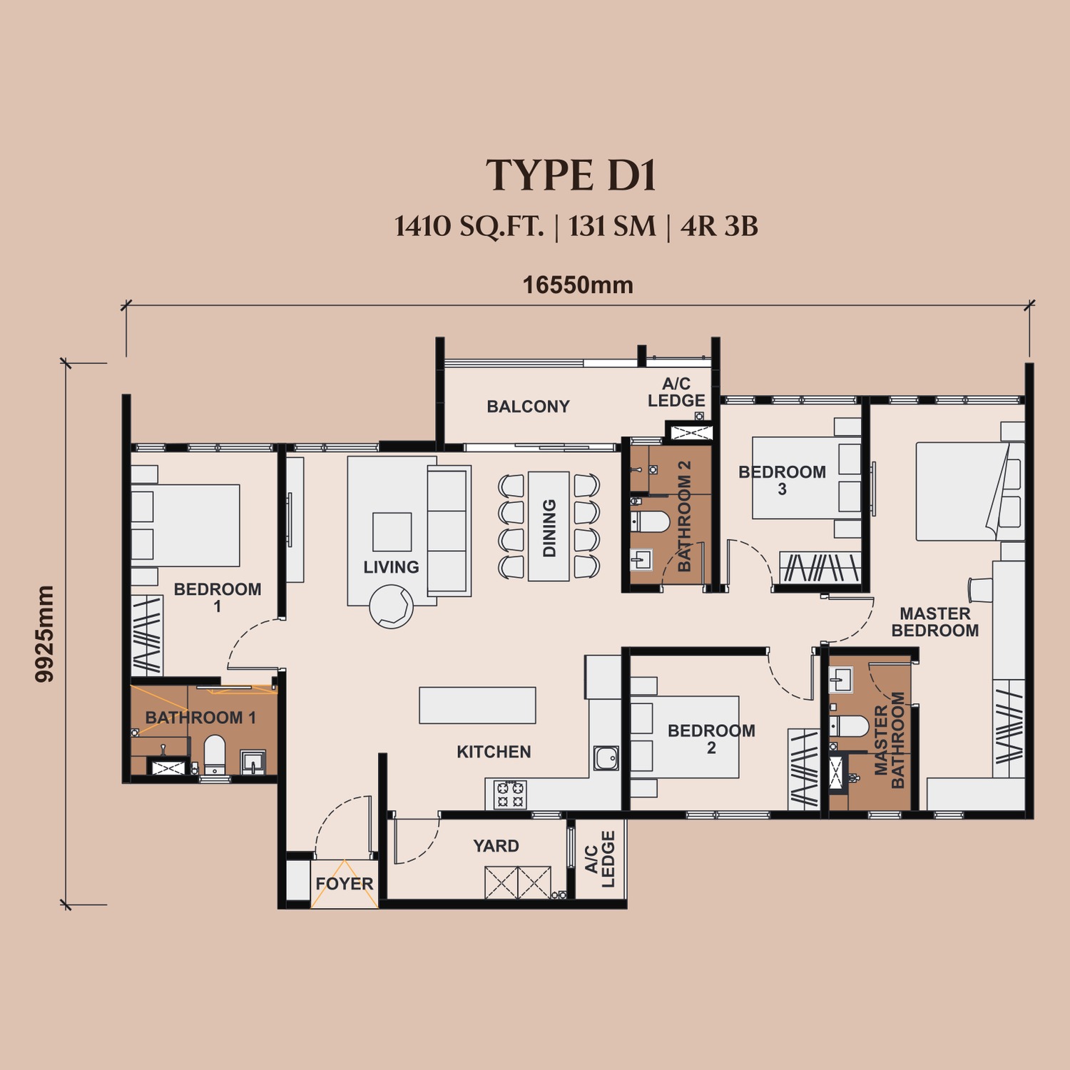 Type D1 floor plan