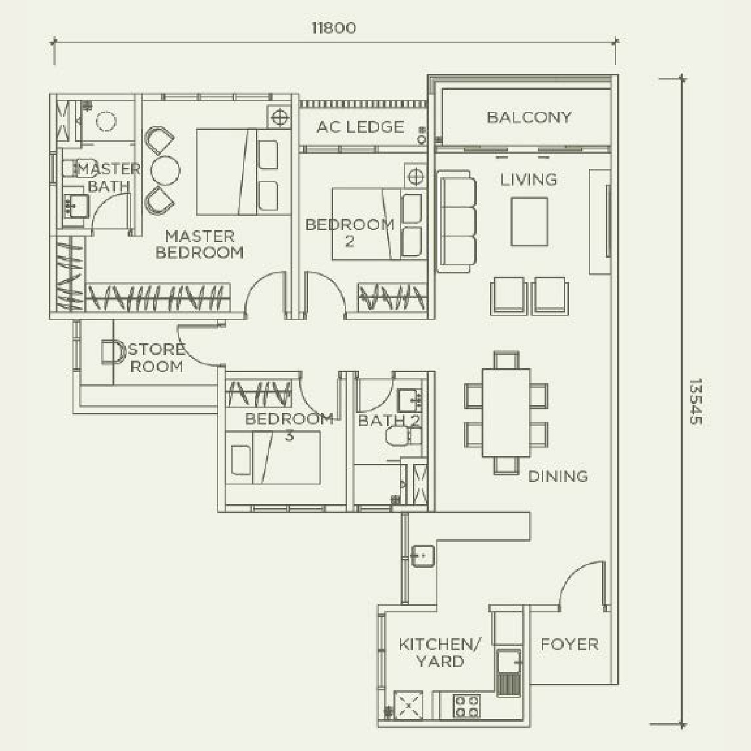 Type D1 floor plan