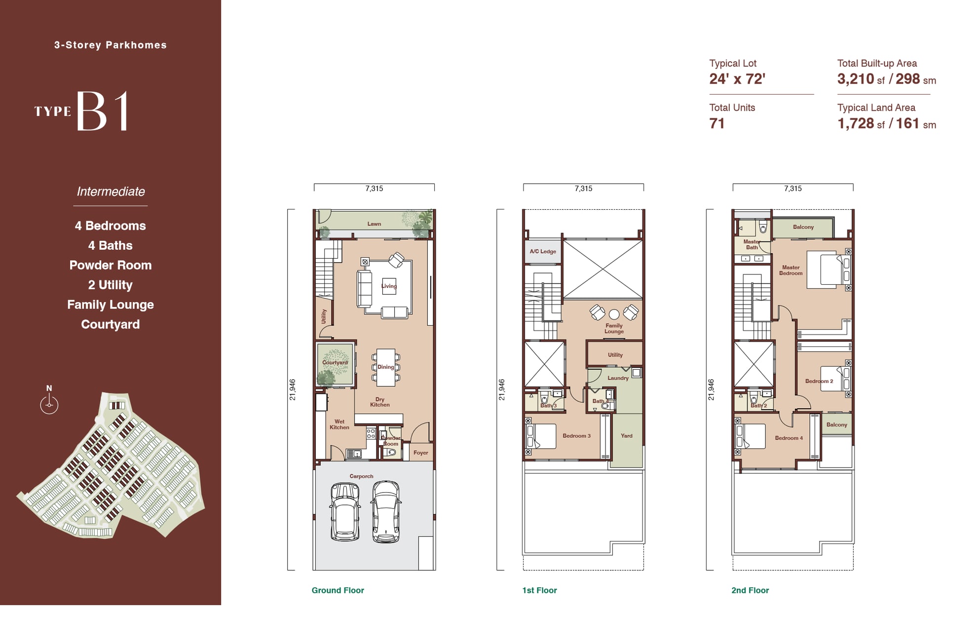 Type Parkhome Type B1 floor plan