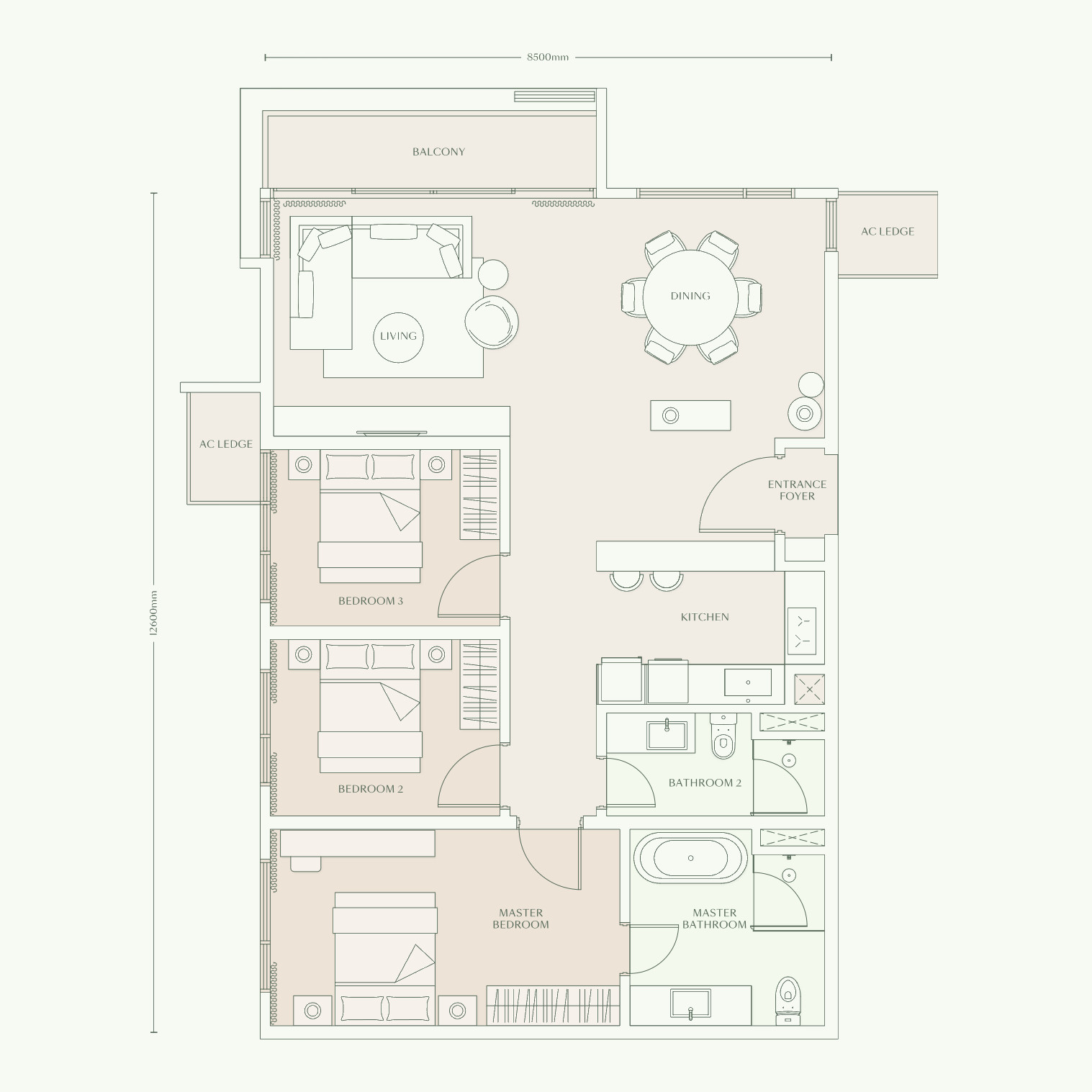Type E1 floor plan