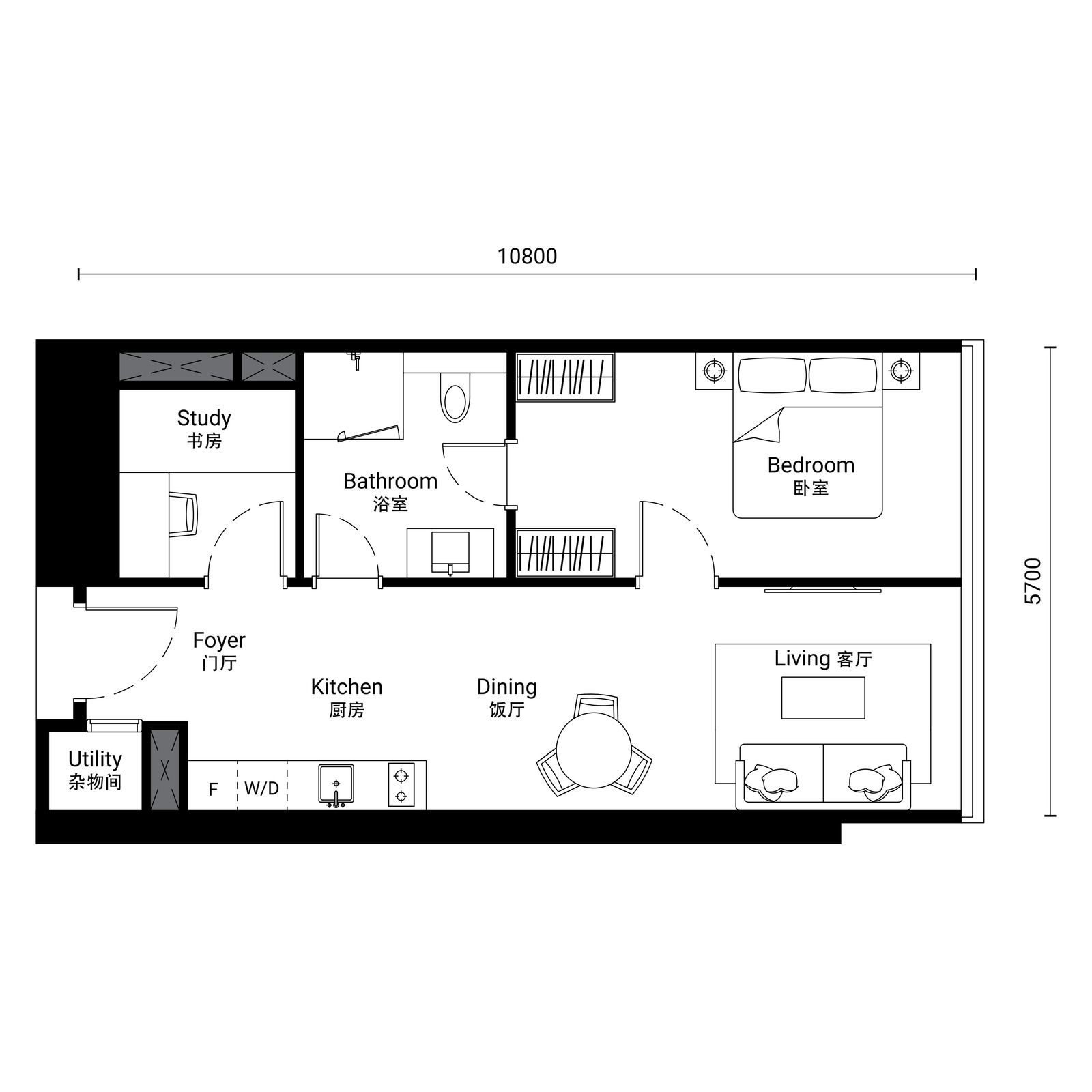 Type C-1 floor plan