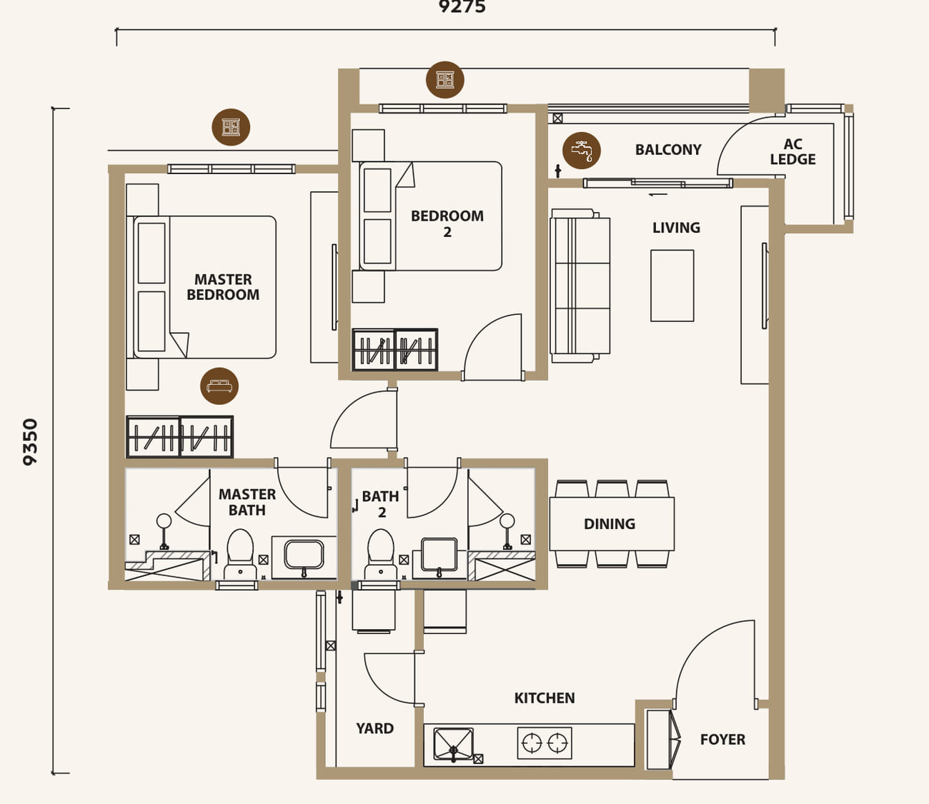 Type B1A floor plan