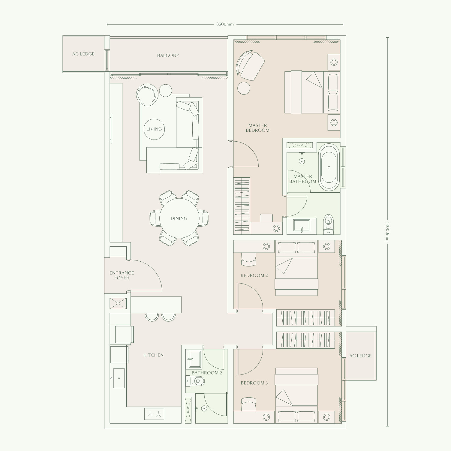 Type E2 floor plan
